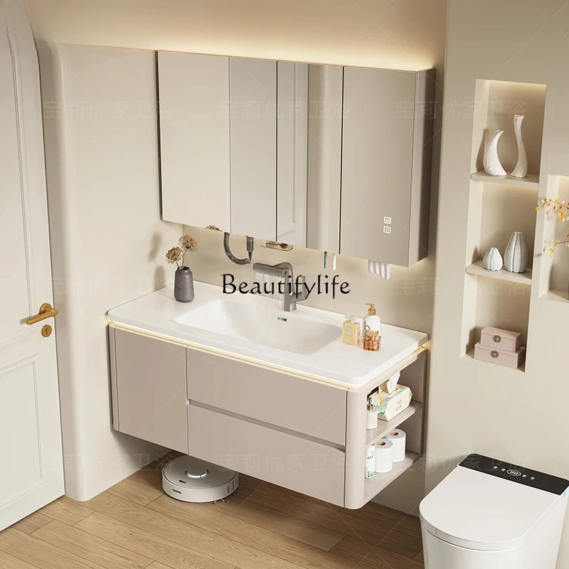 

bathroom cabinet rounded corner ceramic integrated face wash cabinet combination basin bathroom cabinet