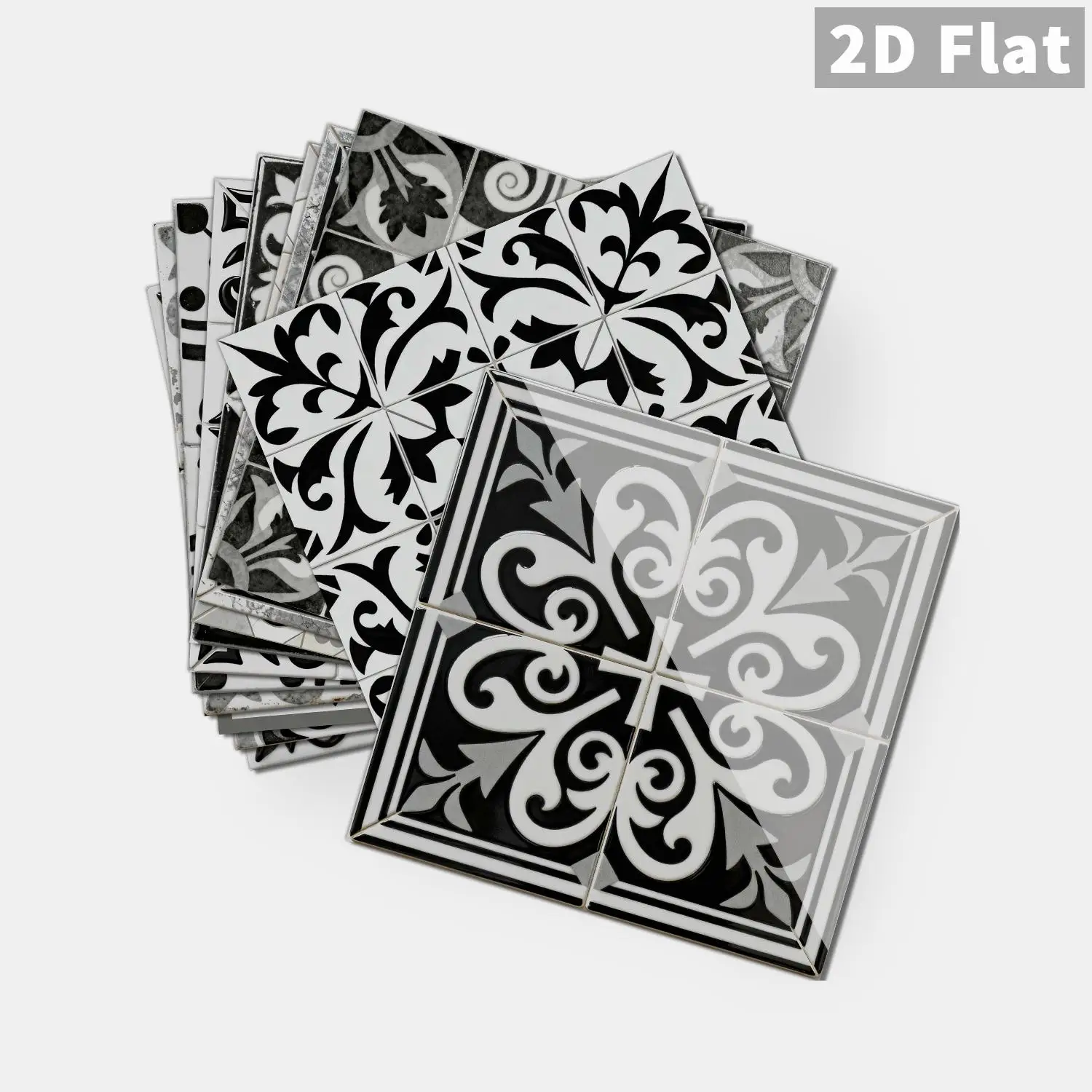 

36 flower tile stickers, self-adhesive waterproof wall stickers, suitable for kitchen and bathroom background decoration