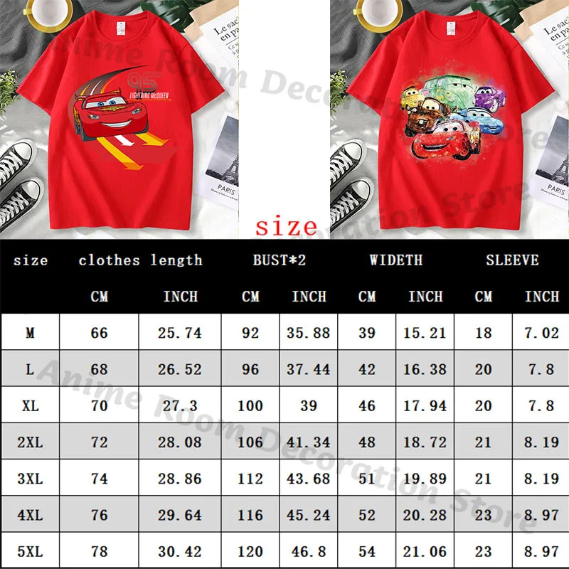Lightning Mcqueen Red Hip Hop T-shirt for Men Women Anime Cartoon Fashion Short-sleeved Top Couple Summer Sports T-shirts Gifts - view 6