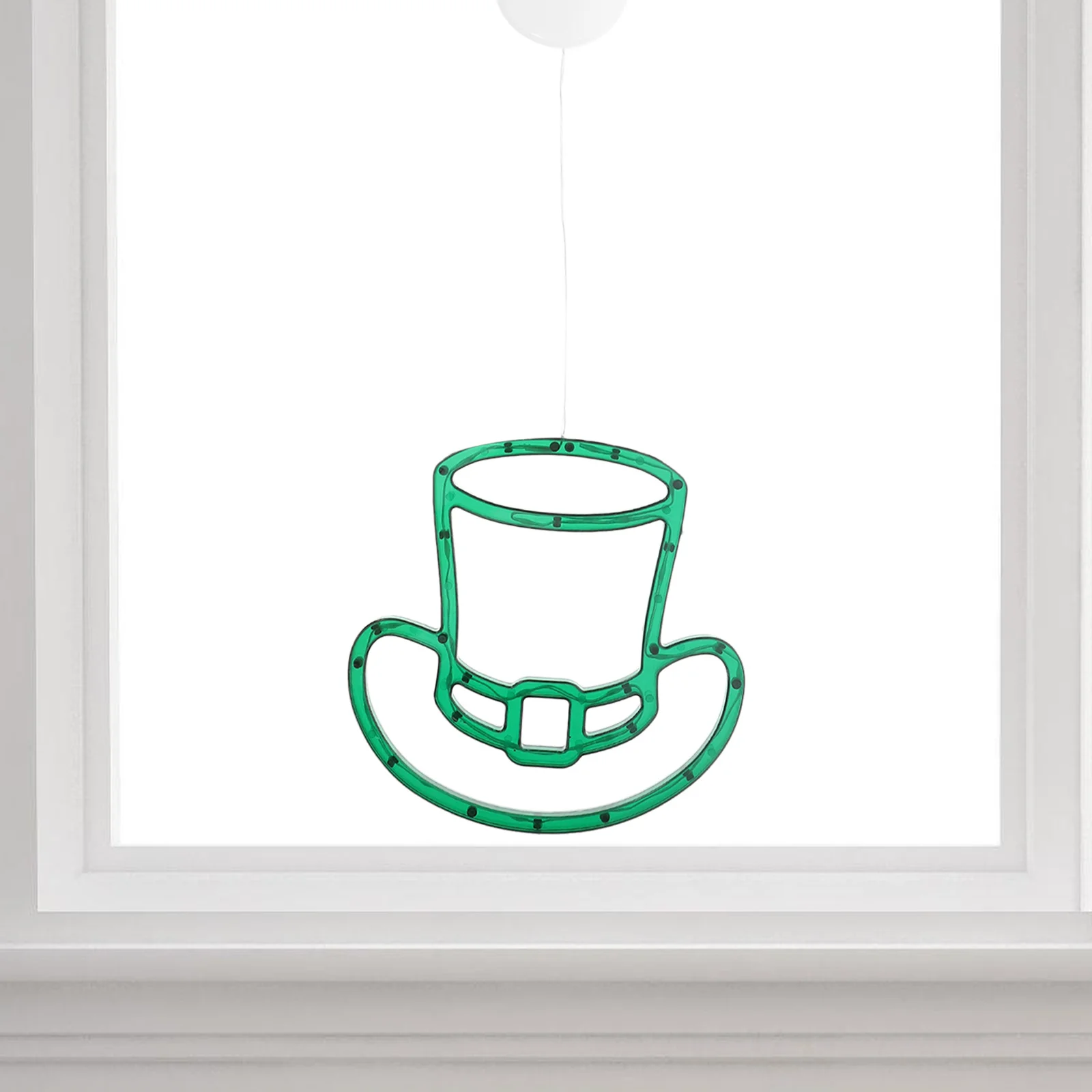 أضواء شامروك لعيد القديس باتريك تعمل على تزيين النوافذ الخضراء، وضع إضاءة ثابت سهل التركيب