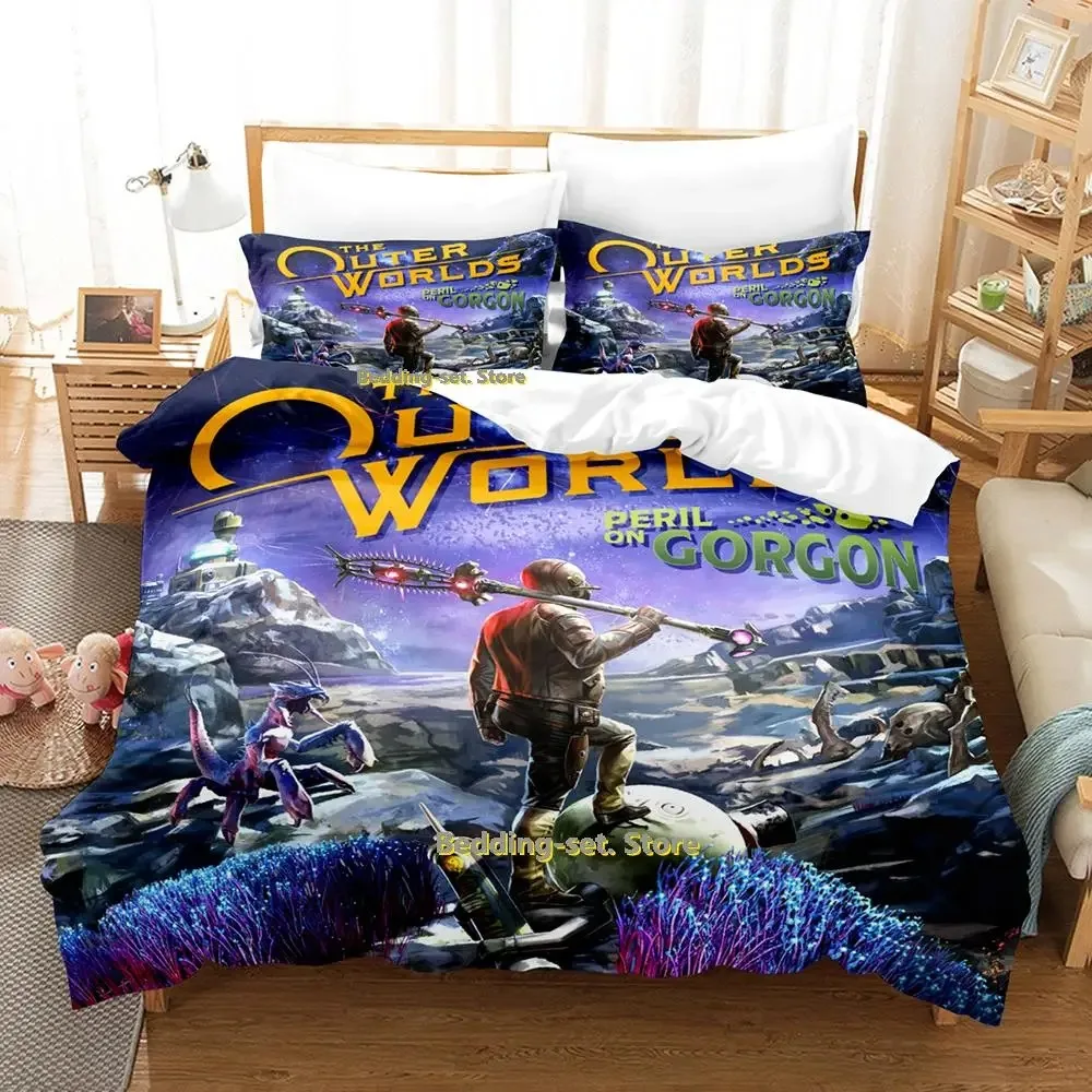 The Outer Worlds Bedding Set Single Twin Full Queen King Size Bed Set Adult Kid Bedroom Duvetcover Sets Anime parure de lit Bed