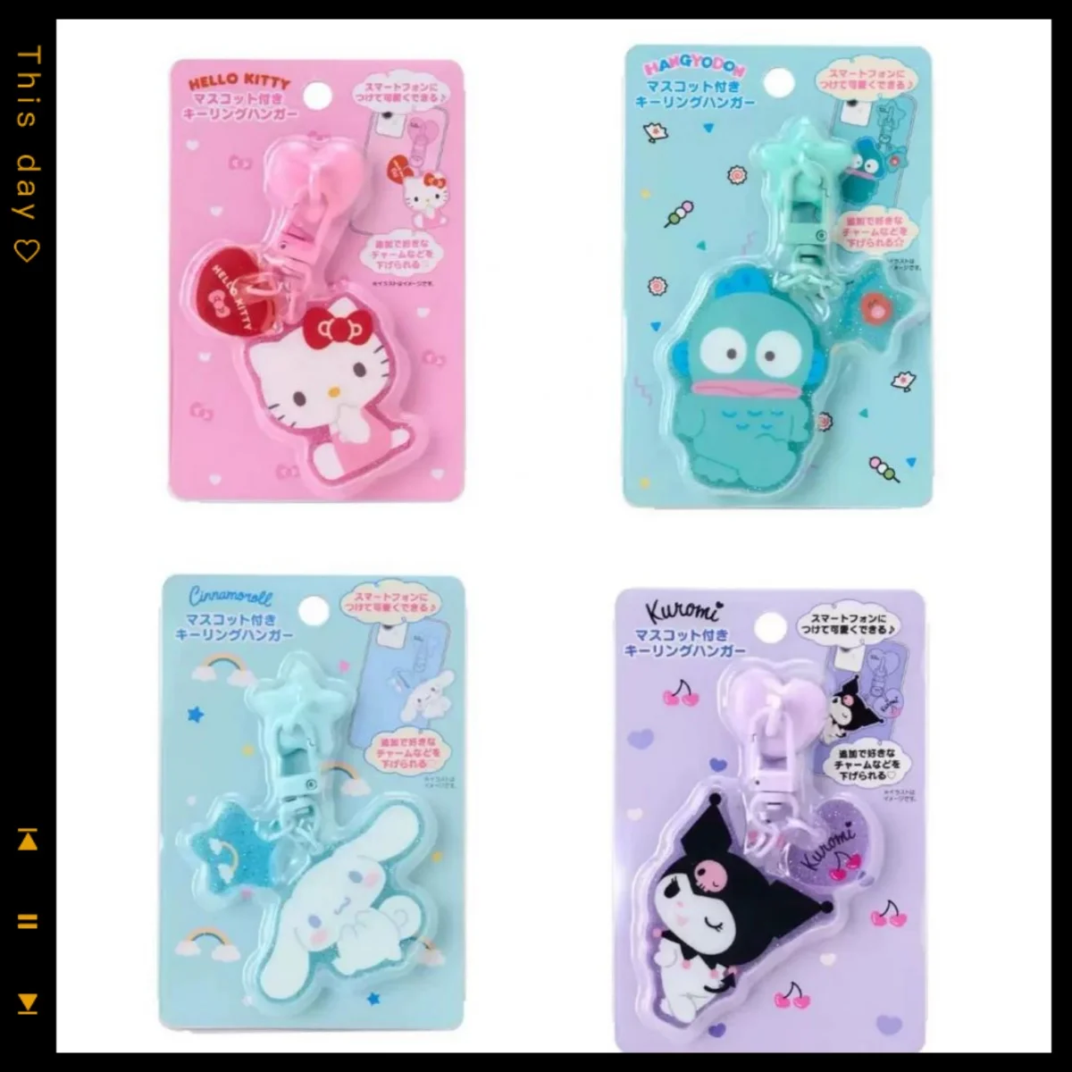 

kawaii sanrio cute keychain hello kitty anime mobile phone chain kuromi toy doll my melody ladies christmas gift japanese