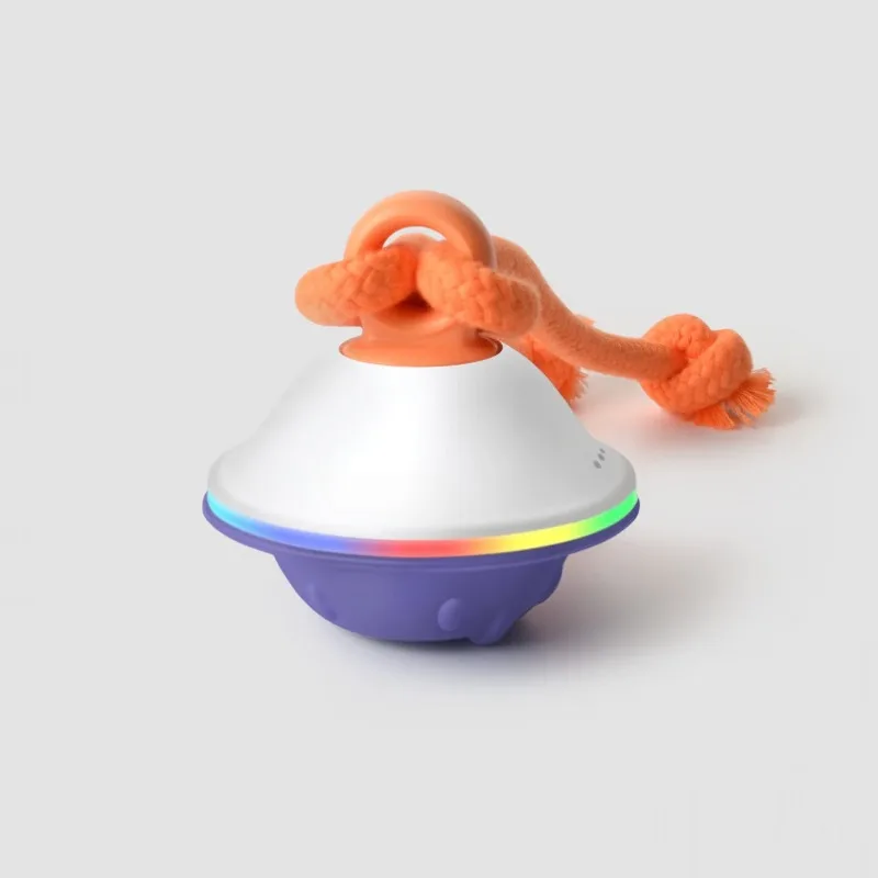 Dog Sound Electric Toy Ball Smart Self-Hi Rotation to Tease Dog Boredom Automatic Ball Bite-resistant Pet Toy, Gray Purple