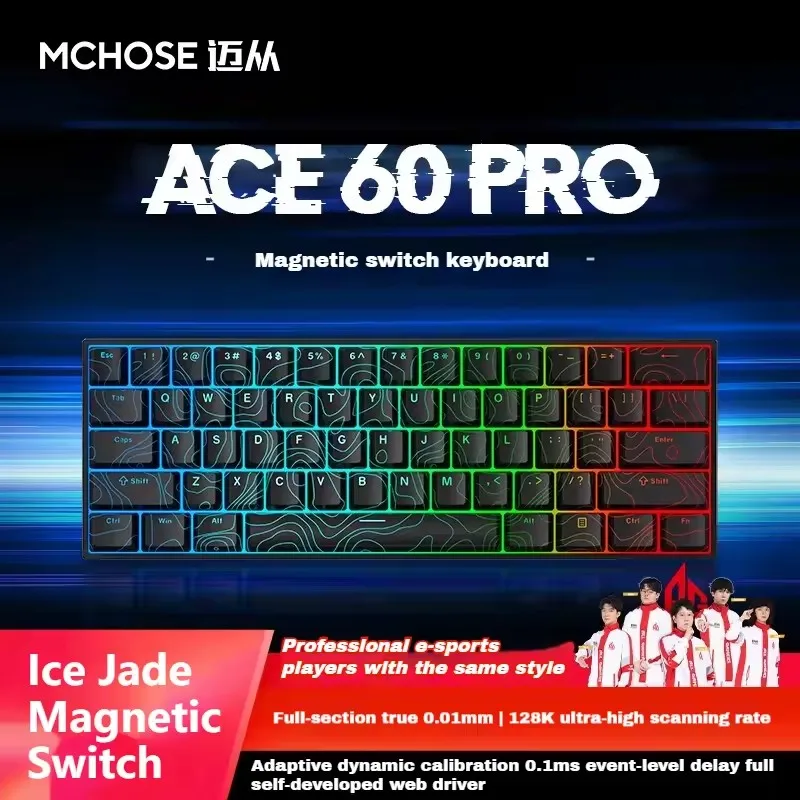 MCHOSE ACE60 Pro Mechanical Keyboard Magnetic Switch Hot Swap RGB E-sports FPS Customized Gaming Keyboard Pc Gamer Delay Fury