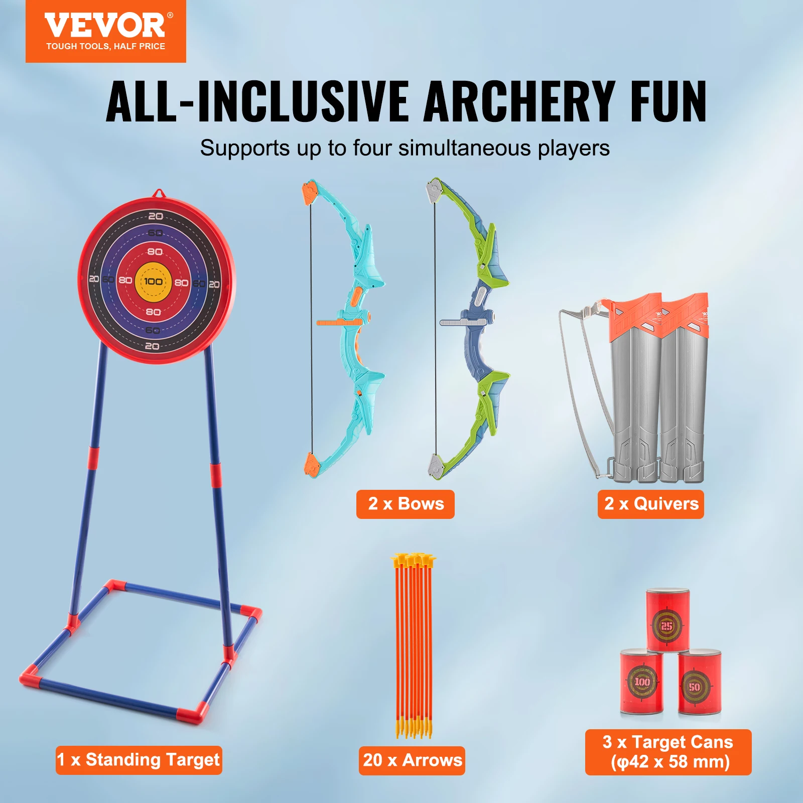 VEVOR Bow And Arrows For Children Kids Archery Bow Practice Recurve Outdoor Sports Game Hunting Shooting Toy Boys Gift Bow Kit