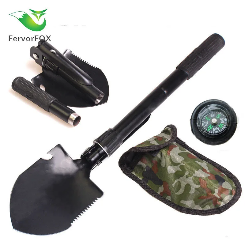 

Multi-functional Folding 4-in-1 Stainless Steel Life-saving Shovel, Camping Car, Small Outdoor Engineer Shovel