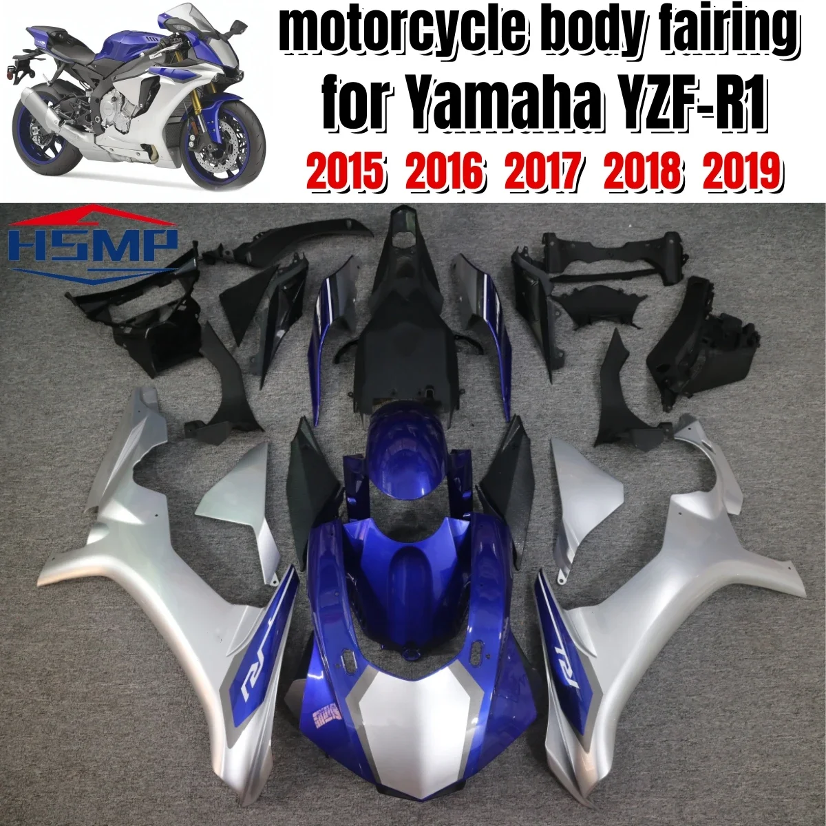 

for Yamaha YZF-R1 YZF R1 YZFR1 YZF1000 2015 2016 2017 2018 2019 motorcycle fairing ABS injection body decoration kit 15 16 17 18