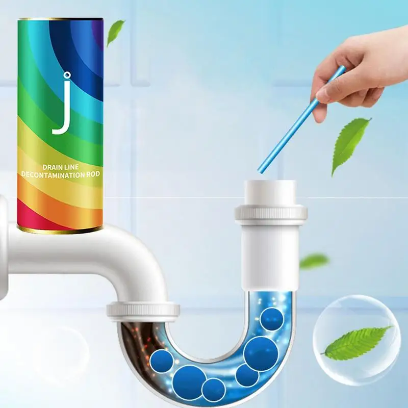 14Pcs Drain Cleaning Stick Kitchen Sink Drain Cleaner Kitchen Bathroom Sink Cleaner and Deodorizer for Sinks and Toilet Drains