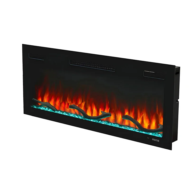 جديد 2 فولت 40 بوصة سجلات كريستال ملونة LED تزين مدفأة كهربائية معلقة على الحائط #5