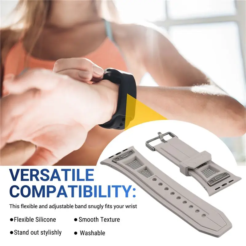 QWE-Strap For Watch Band 49Mm Rubber Sport Bracelet Wristband Replacement Accessories