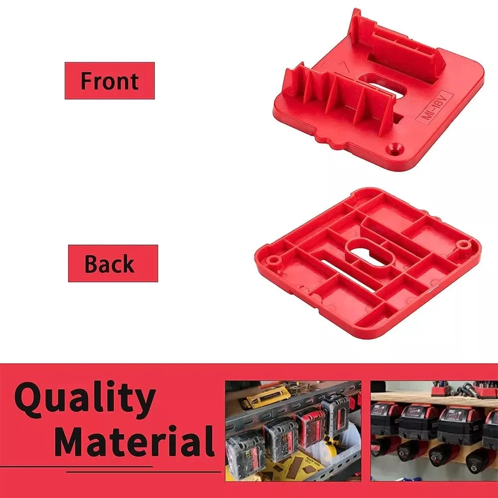 NEUER Batteriehalter für Milwaukee M&18 18V Lithiumbatterie kann an der Wand befestigt werden Batteriespleiß Batteriehalterung Dockhalter – Detail 5