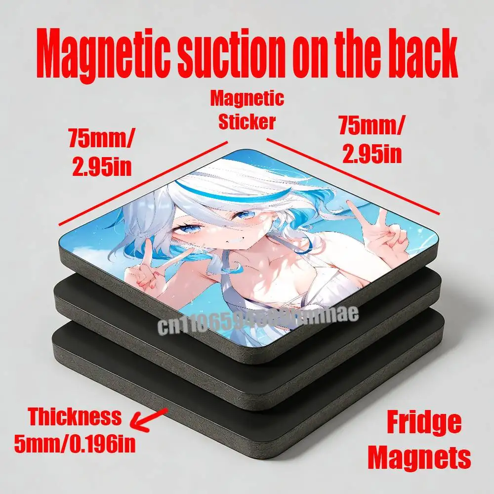 For Furina Genshin Impact Fridge Magnets Freezer Metal Cabinet Custom Refrigerator Magnetic Card Case