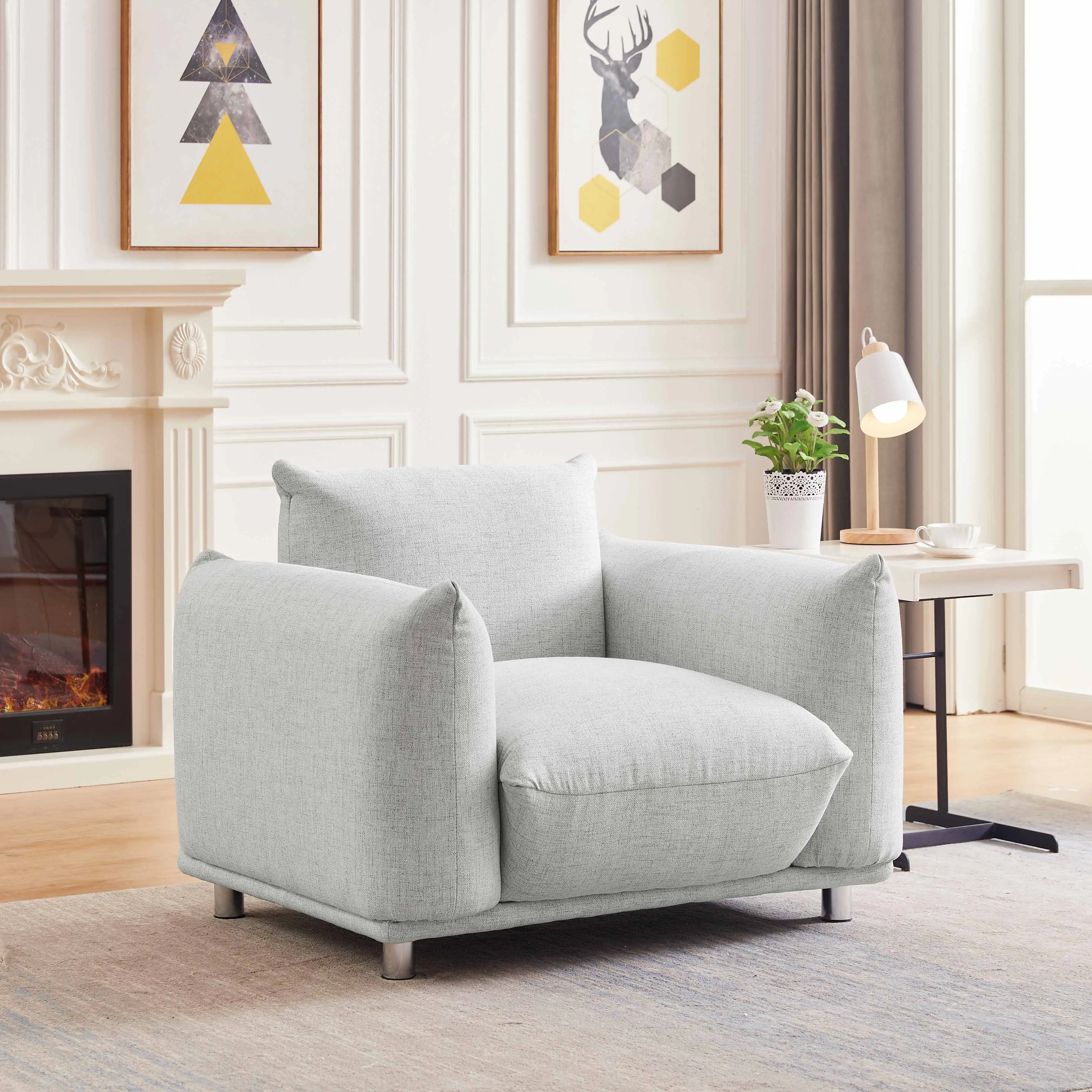

Hot Sales Hot Sales Sherpa Single Sofa Accent Chair For Bedroom Living Room Apartment 42"W Fabric New Design PINK