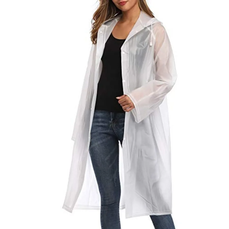 

EVA Raincoat Waterproof Rain Poncho Reusable Unisex Men Women Long Clear Rain Wear