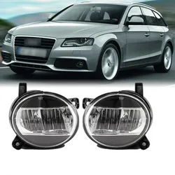 For 2009-2012 Audi A4 Q5 A6 2014 A4 ALLROAD Q5 S4 S6 SQ5 LED Fog Lights Front Bumper Lamps Clear Lens Pair assembly