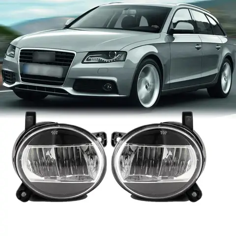 2009 2012 아우디 A4 Q5 A6 2014 A4 ALLROAD Q5 S4 S6 SQ5 용 LED 안개등, 앞 범퍼 램프 클리어 렌즈 쌍 어셈블리