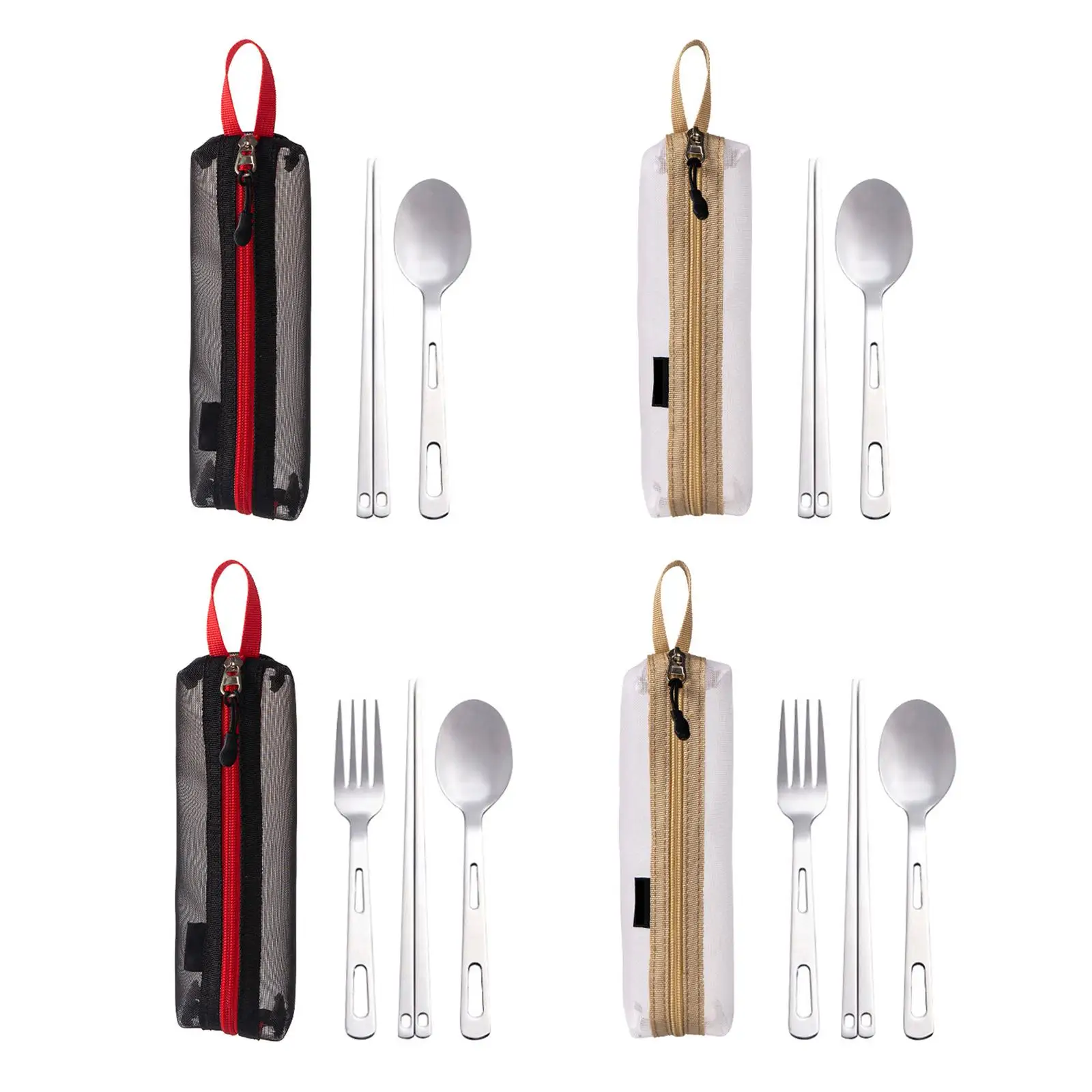 Camping Cutlery Set Long Handle Camping Utensils for BBQ Hiking Backpacking