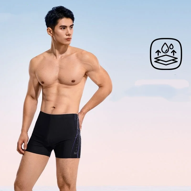 

Men Professional Chlorine Resistant Swim Trunks Durable Waterproof Fastskin Training Swim Bath Jammer Competitive Beach Shorts