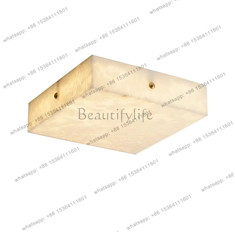 Marble all copper ceiling new Chinese-style guest room square minimalist ultra-thin luminous object