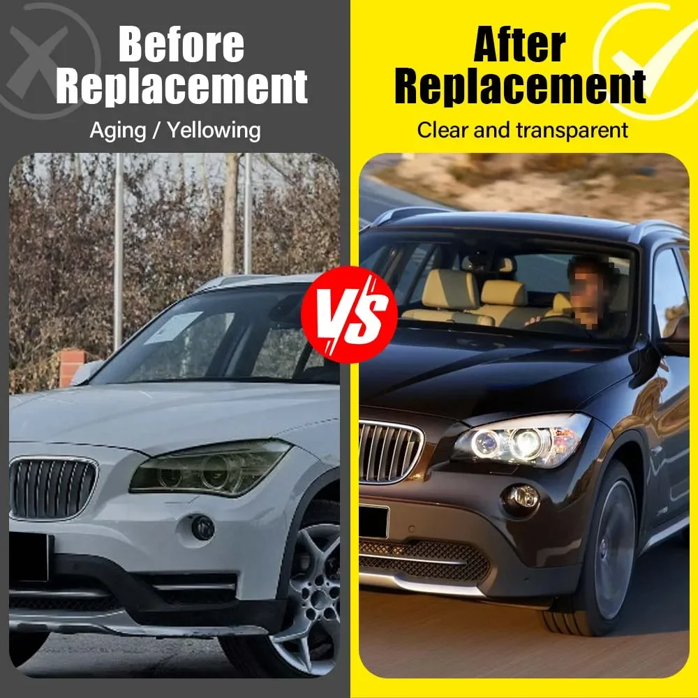 

Car Front Headlight Lens Cover For BMW X1 E84 2010 2011 2012 2013 2014 2015 Headlamp Shell Transparent Lampshade Car Accessories