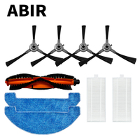 Original Spare Parts  for Robot Vacuum Cleaner ABIR K30, Includes Side Brus 4pcs,Mop 2pcS,HEPA Filters 2pcs,Central Brush 1pc,