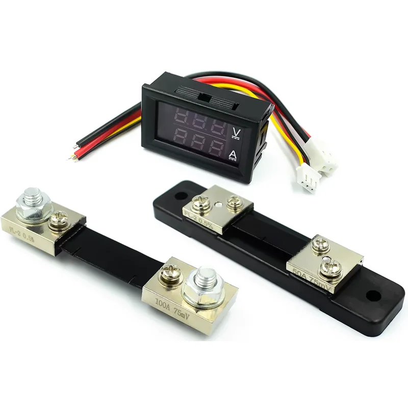 DC0-100V1A 10A 50A 100A LED DC dual display digital ammeter and voltmeter digital meter head