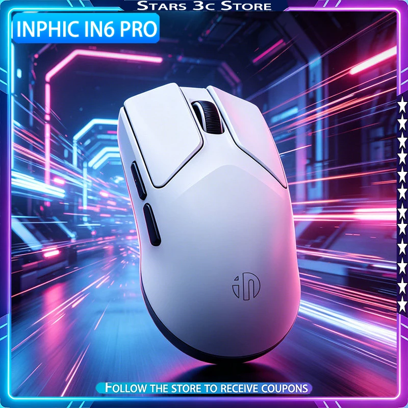 

Inphic IN6 PRO Wireless Mouse Wired Dual Mode Symmetrical Design for Small To Medium Hands Lightweight Gaming Mouse Gamer Gift