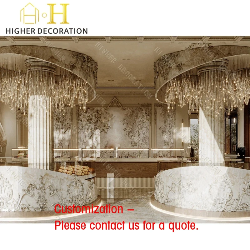 

custom.Luxury Bread Shop Display Cabinets Wood Furniture Fitting Counters Metal and Plywood Showcase Design
