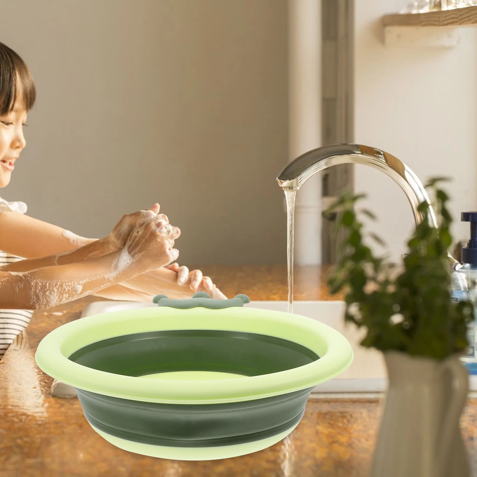 Tigela de lavatório dobrável para lavagem de desenhos animados para formato conveniente