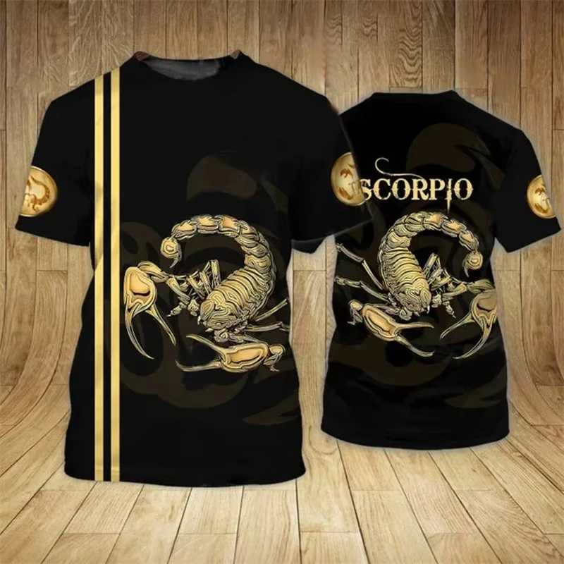 Spider Tiger Bird Pattern T Shirt For Men Fun Animal 3D Print Tees Summer Casual Short Sleeve Round Neck Tops Oversized T-Shirts