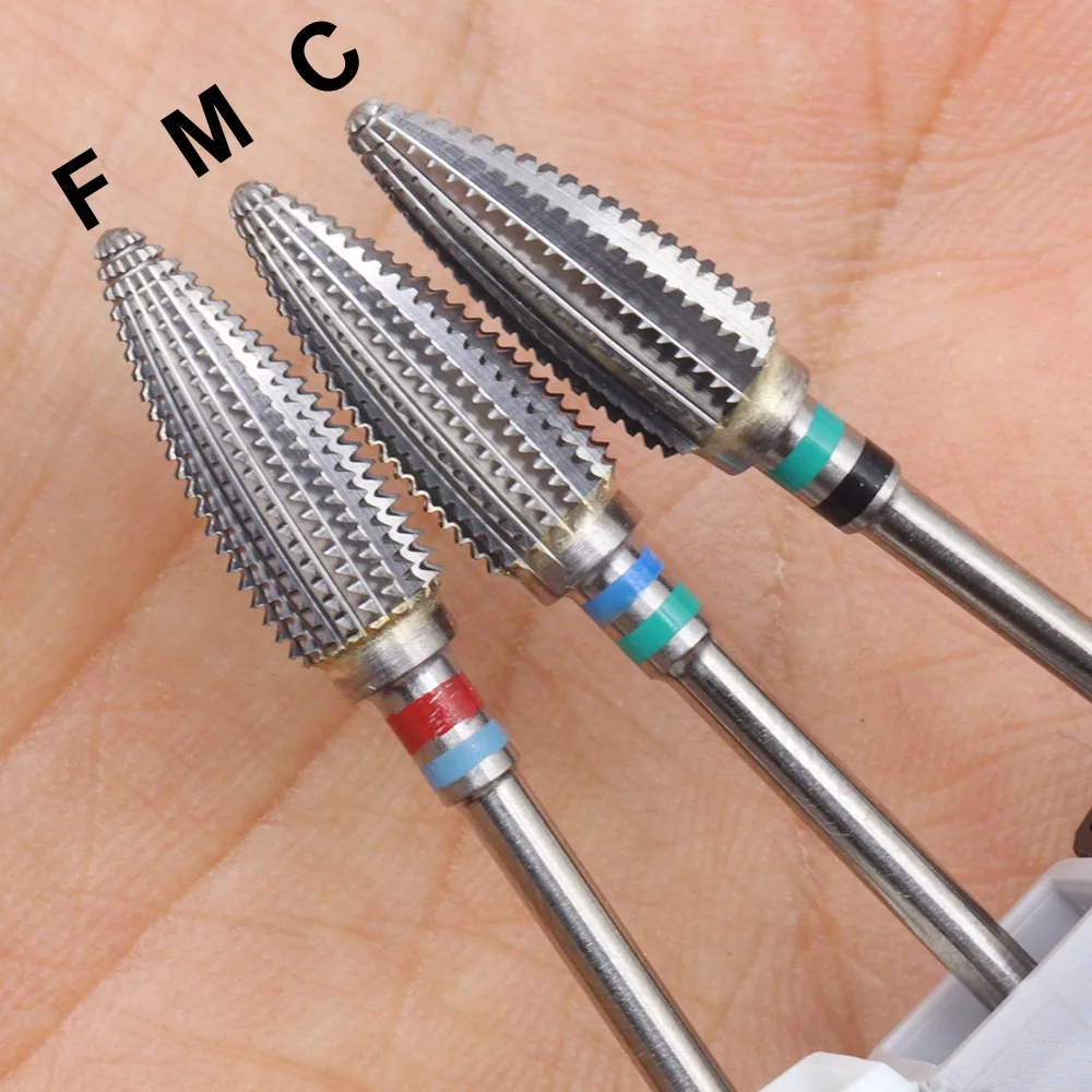 1 Uds. Brocas de acero de tungsteno para uñas, Lima para uñas, taladro eléctrico, taladros para manicura y pedicura, accesorio, herramientas acrílicas para uñas Smoot