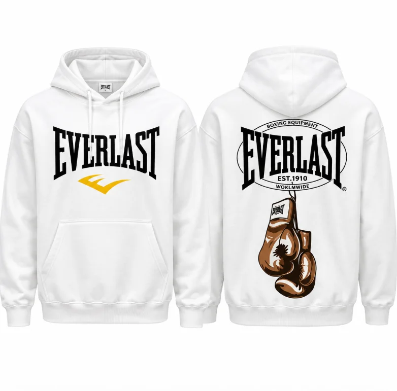 Unisex Boxing Gloves Graphic Hoodie, Retro Sport Casual Pullover Hooded Sweatshirt, for Autumn Winter Daily Training Wear