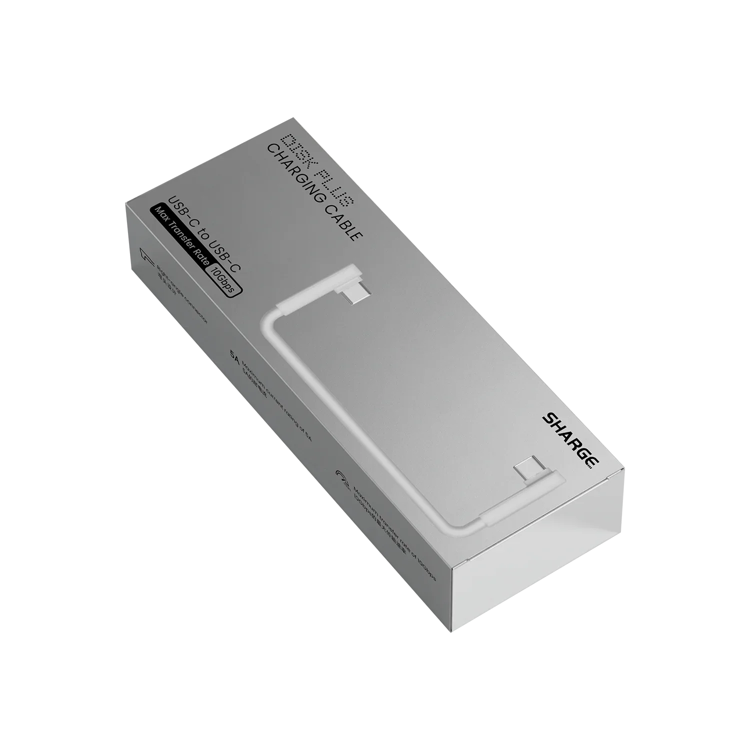 SHARGE L-shaped (Data & Charging) USB C to USB C Cable, 10Gbps Data Transfer 240W , 90 Degree Type C Cable for Disk Plus
