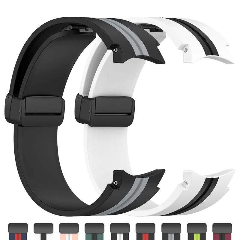 

Original Silicone Magnetic Strap for Samsung Watch 4/5/6 40 44mm 5Pro 45mm Band for Galaxy Watch 4/6 Classic 42 43mm 46 47mm