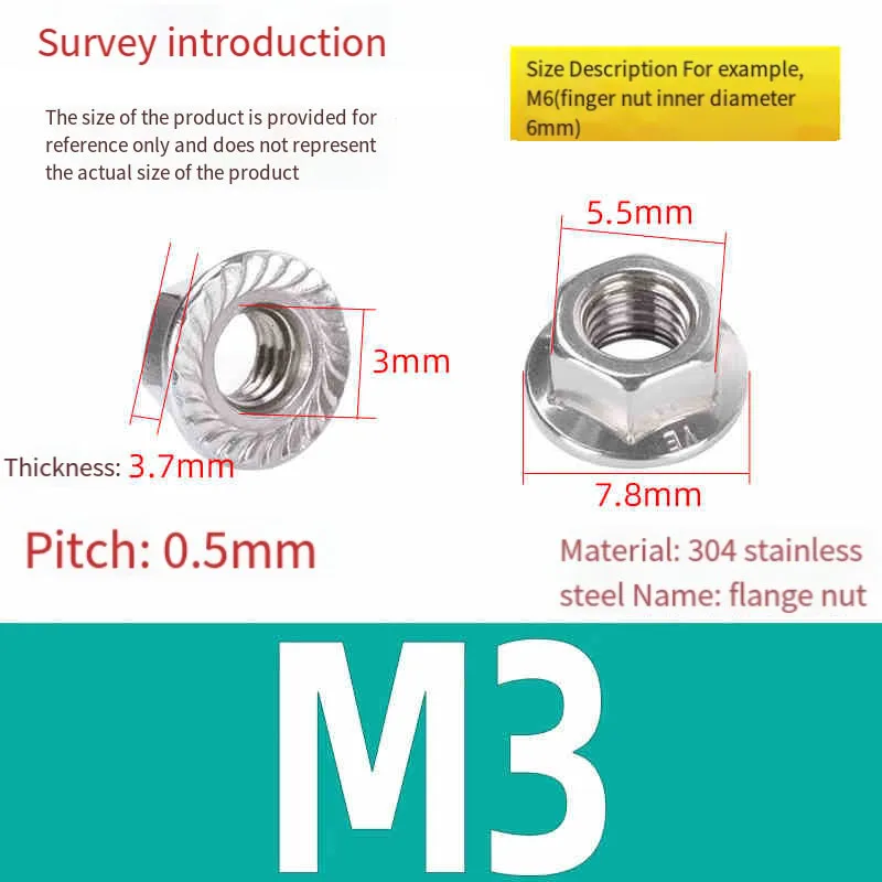 10/20/25/50pc M3 M4 M5 M6~M12 Colored zinc 304 A2 Stainless Steel Hex Flange Nylon Insert Lock Nut Self-locking Nylock Locknut - Image 2