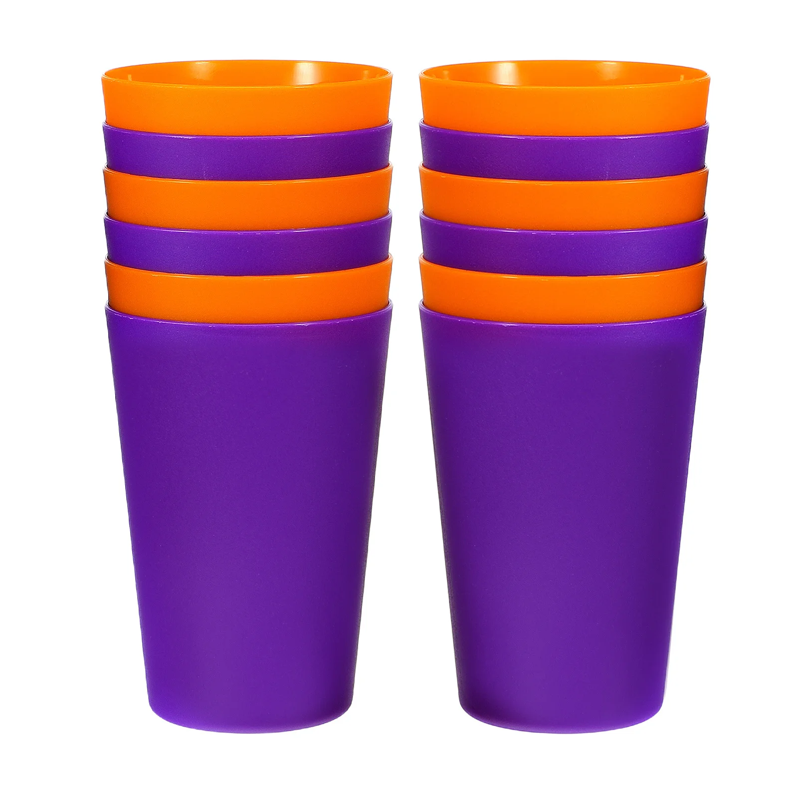 12 قطعة كوب ماء بلاستيكي متعدد الوظائف كوب للشرب للاستخدام المنزلي خفيف الوزن وقابل للتكديس بلون سادة متنوع