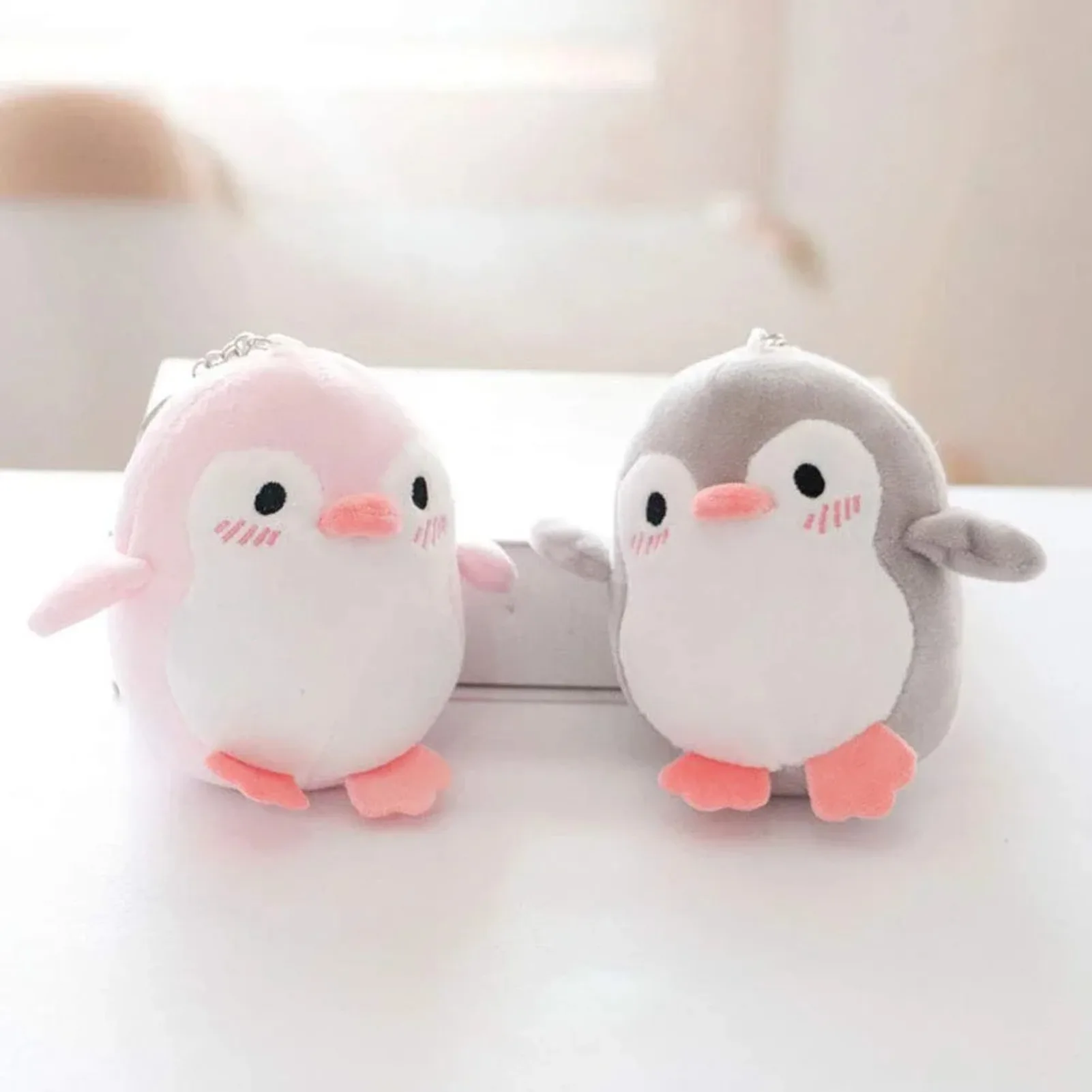 Lovely Penguin Animal Stuffed Doll Plush Toy Keychain Key Holder Bag Pendant Party Favor Gifts Toys for Boys Girls Kids Toddler