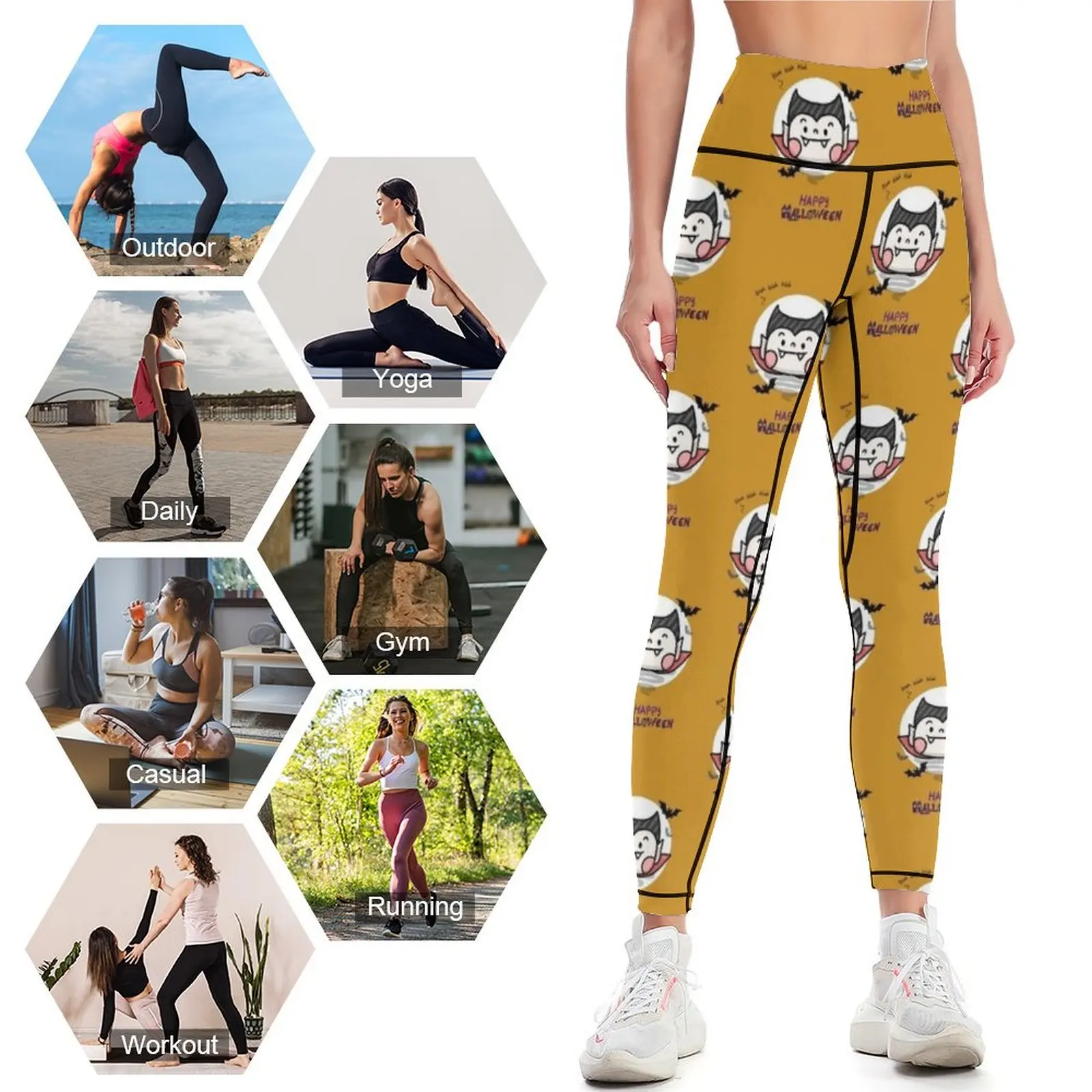 Cute -Halloween - Dracula - vampire - vintage Leggings high waist Golf wear Legging sexy woman sporty woman gym Womens Leggings