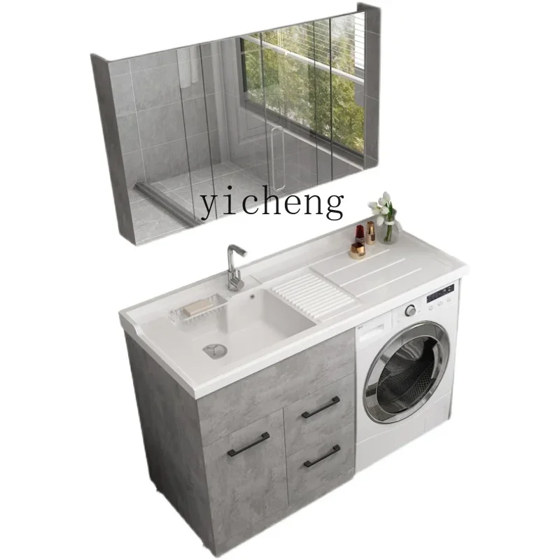 Wash Wardrobe Integrated Quartz Stone with Washboard Drum Washing Machine Companion Cabinet