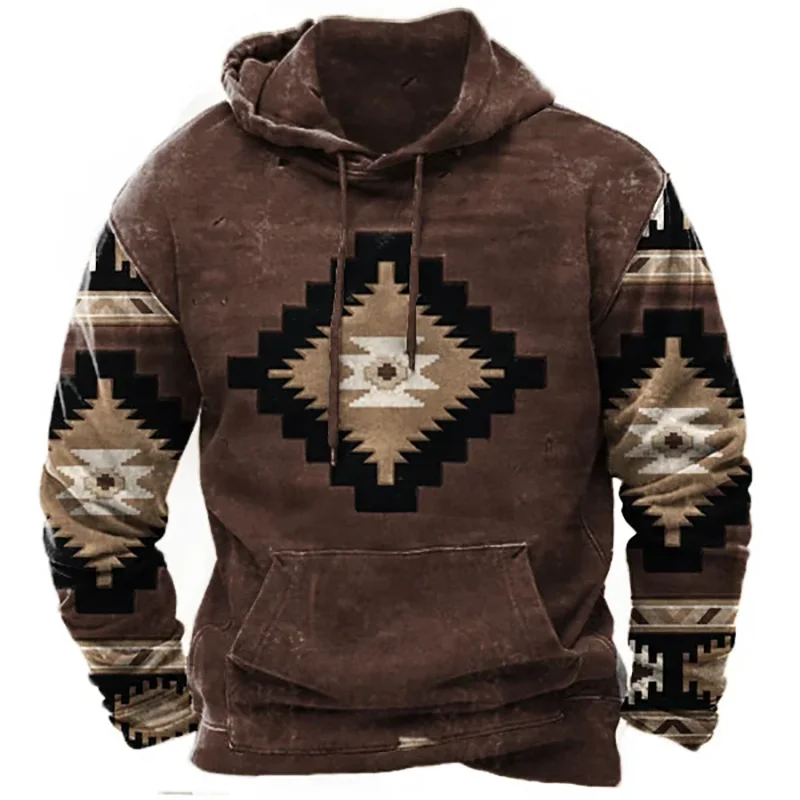 2024 Autumn Vintage Ethnic Style Hoodies Indian 3D Print Men Women Oversized Y2k Hoodie Pullovers Hooded Sweatshirts Clothing