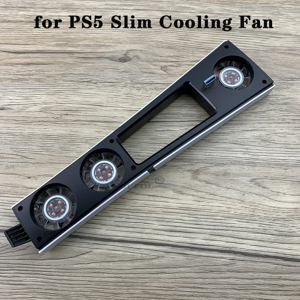 Nowy wentylator chłodzący z oświetleniem RGB do konsoli PS5 Slim z 3 wentylatorami Port USB 3.0 Cichy system chłodzenia do PS5 Slim Akcesoria do gier