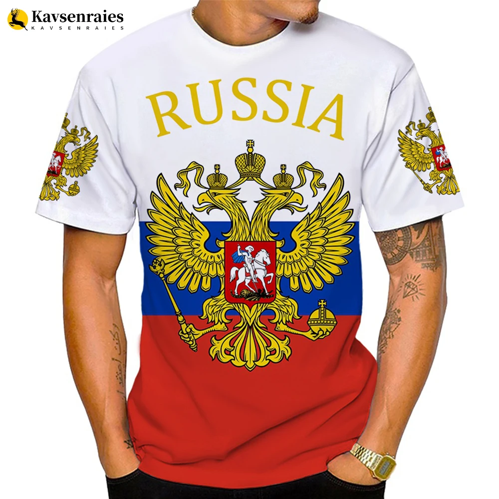 Russian Flag CCCP Emblem 3D T-shirt Men Women Summer Fashion Casual Short Sleeve Russia Bear Printed Harajuku Streetwear Tops