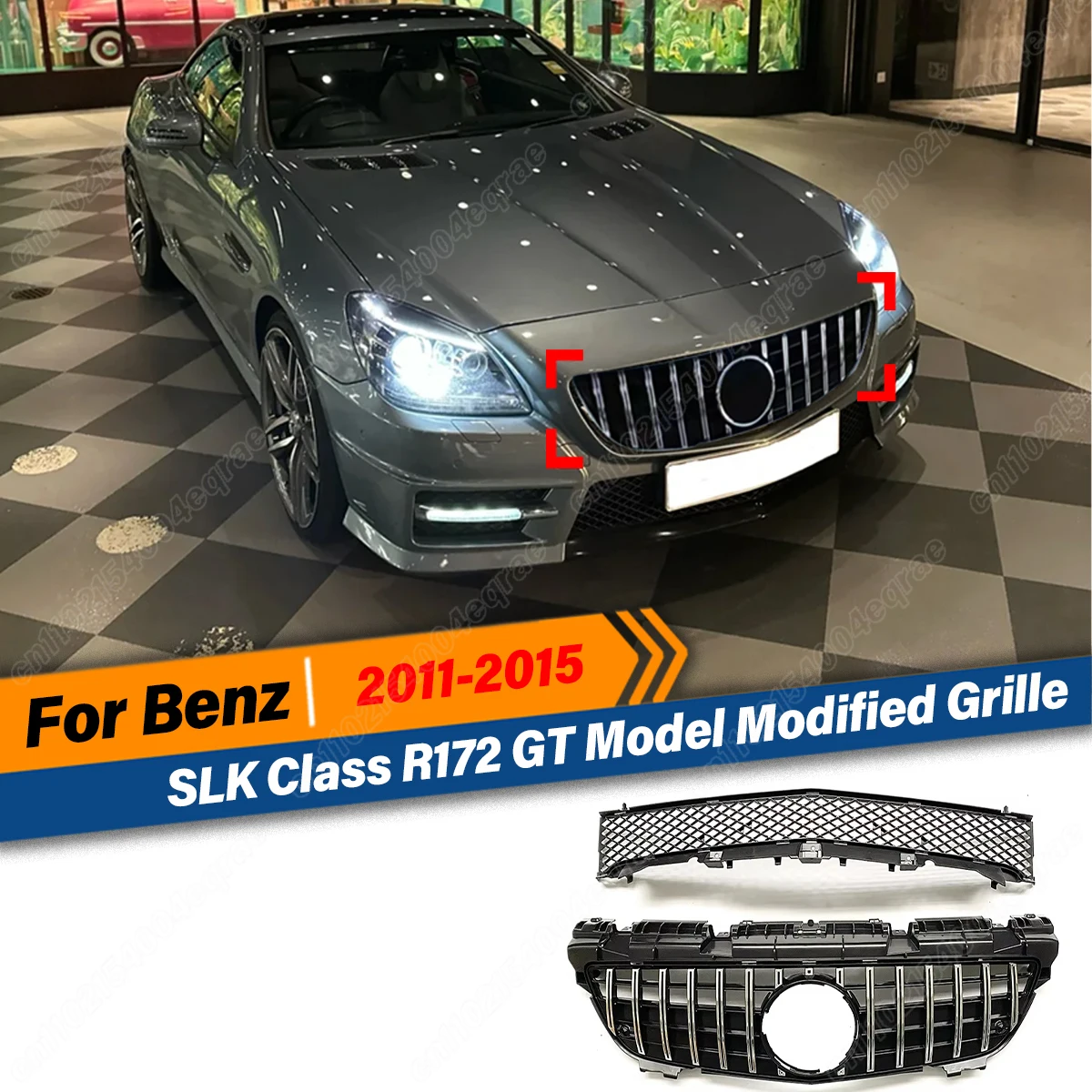 

For Mercedes Benz SLK Class R172 2011 2012 2013 2014 2015 GT Model Modified Grille Car Accessories Auto Parts Body Kit
