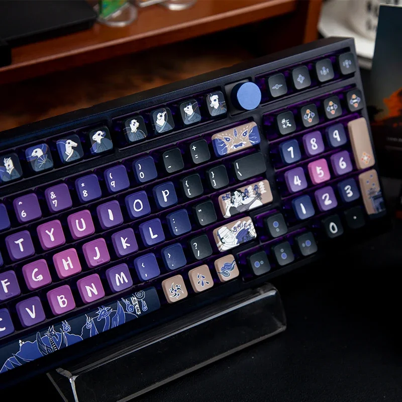 

Purple transparent small full set of keycaps ASA height 120 keys original design mechanical keyboard keycaps