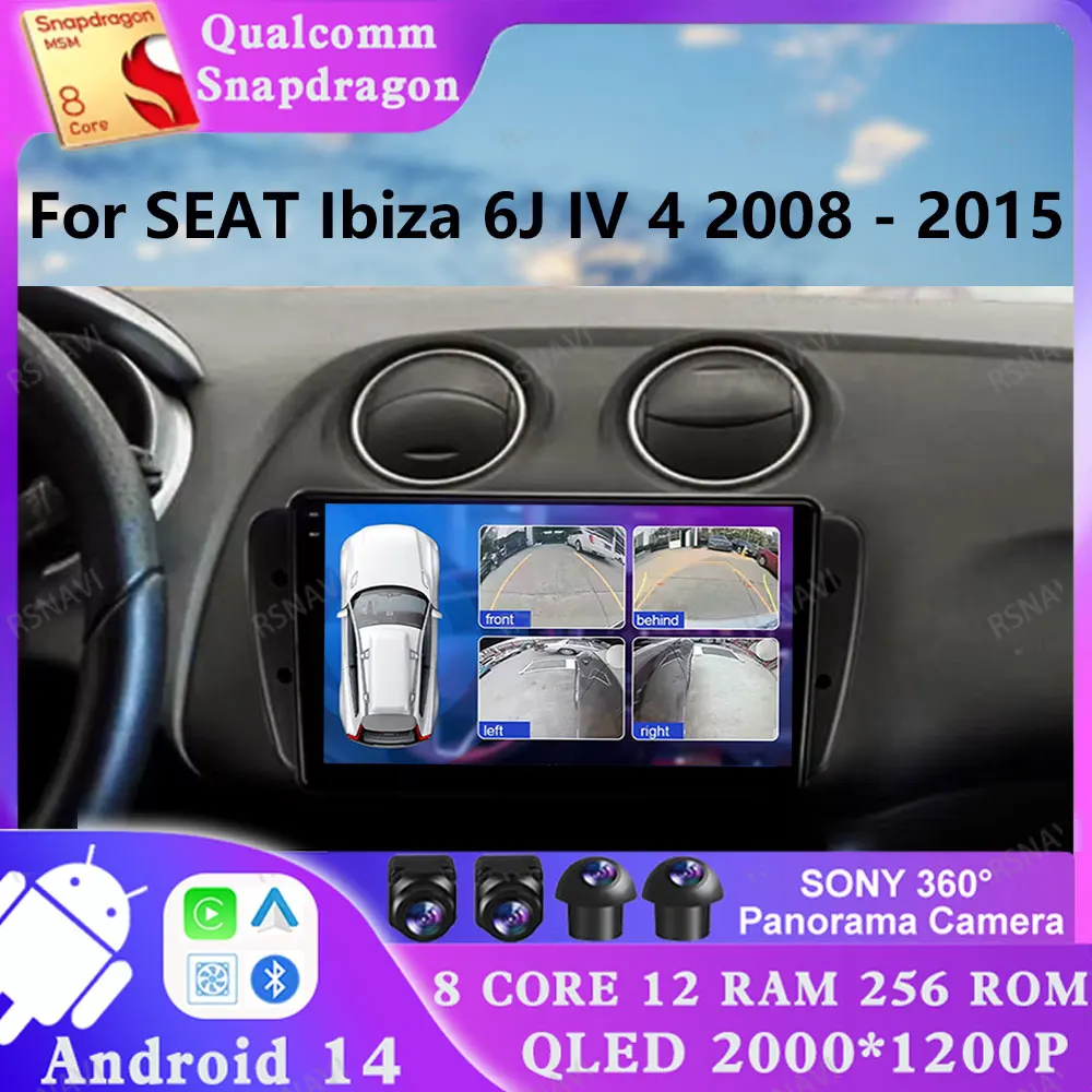 

Android 14 для SEAT Ibiza 6J IV 4 2008-2015 Viedo Player 4G LTE Стерео навигация 5G WIFI DSP Головный блок 2 DIN Мультимедиа АВТО