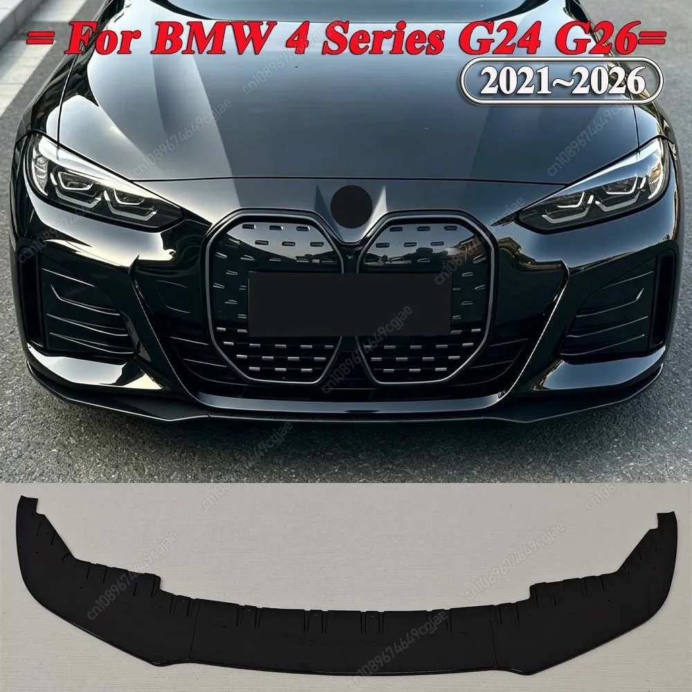 For BMW 4 Series G24 G26 420i 430i I4 M50 4-Doors Gran Coupe 2021-2026 MP Style Front Bumper Splitter Lip Diffuser Spoiler Trims