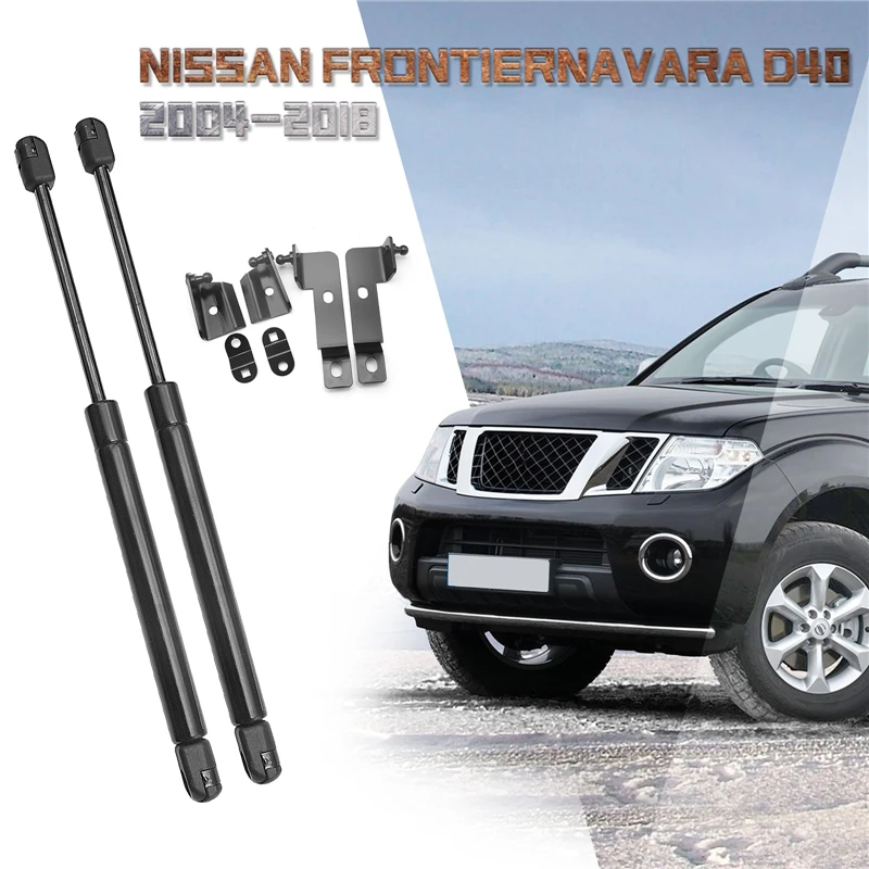 For Nissan Frontier Navara D40 2004 2005 2006 2007 2008-2018 Car Front Bonnet Hood Cover Support Kit Gas Struts Lift Support