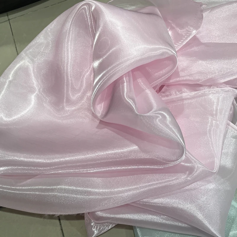 New Liquid Glossy Organza Fabric Water Gloss Organza for Wedding Dress Suit Clothing DIY Photographic Background Decoration