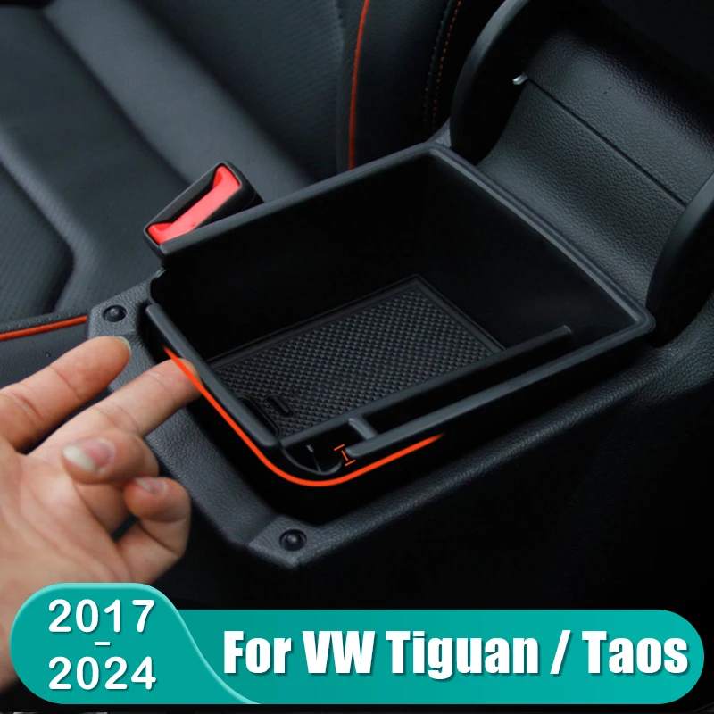 For Volkswagen VW Tiguan 2017 2018 2019 2020 2021 2022 2023 2024 And Taos 2022-2024 Car Central Armrest Box Storage Accessories