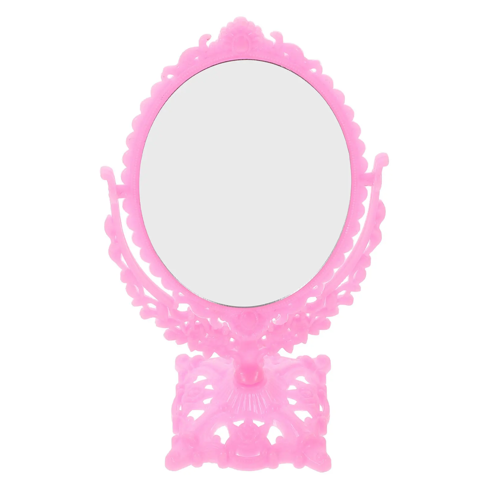 

Mini Makeup Mirror Handheld Vanity Cute Furniture Decoration Plastic Desk
